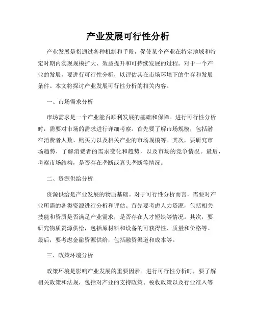 产业发展可行性分析