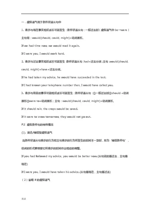 英语高考虚拟语气专项练习60题(附答案)