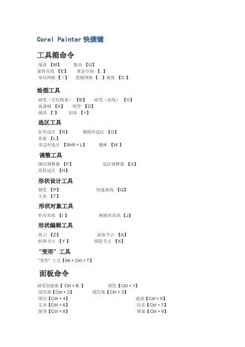 Corel_Painter快捷键