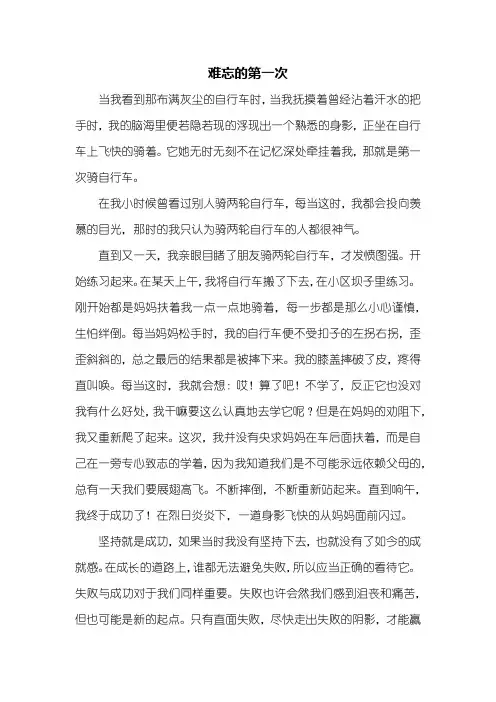 叙事作文：难忘的第一次作文600字_1