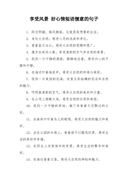 享受风景 好心情短语惬意的句子