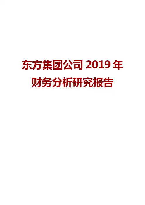 东方集团公司2019年财务分析研究报告