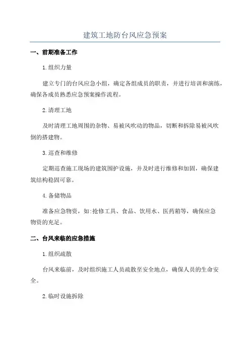 建筑工地防台风应急预案