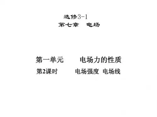 2013高考一轮复习优秀课件：电场力的性质第一单元 第2课时