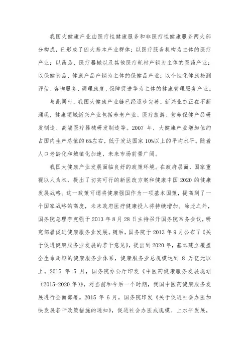 大健康产业市场分析