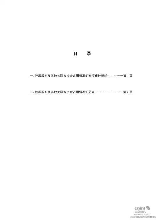 南洋科技：控股股东及其他关联方资金占用情况的专项审计说明 2011-03-11