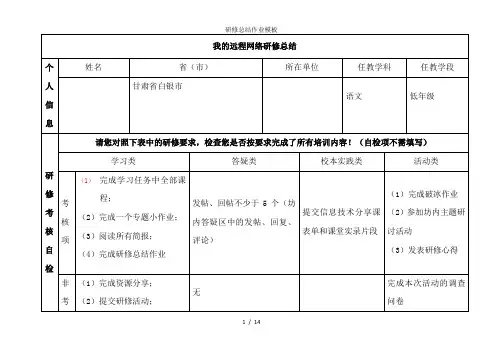 研修总结作业模板