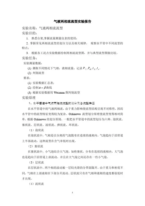 气液两相流流型实验报告