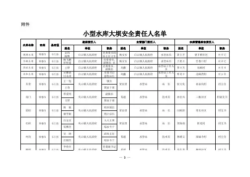 小型水库大坝安全责任人