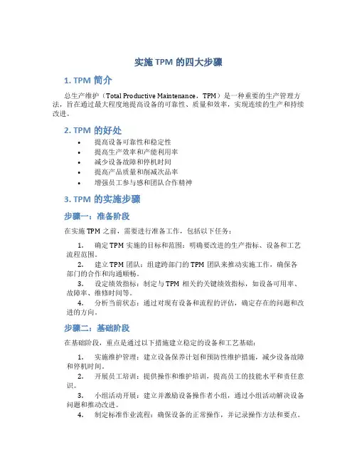 实施tpm的四大步骤