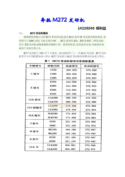 梅赛德斯-奔驰M272发动机1