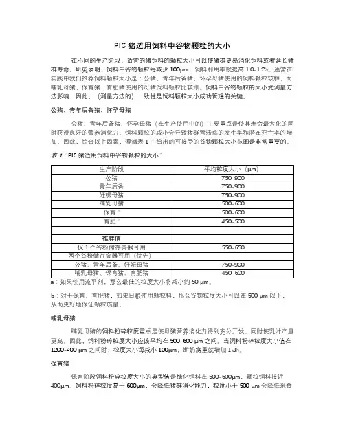 营养新概念-PIC猪适用饲料中谷物颗粒的大小-最终版