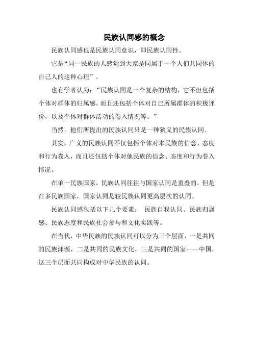 民族认同感的概念