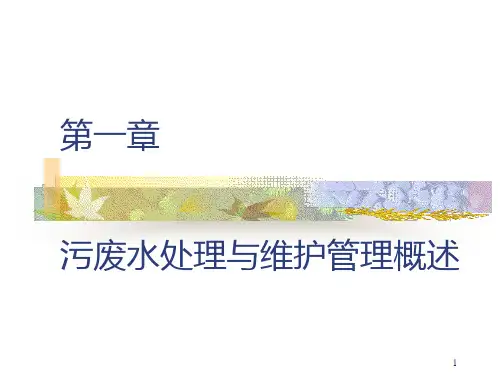 第一章(新)污废水处理与维护管理概述PPT课件