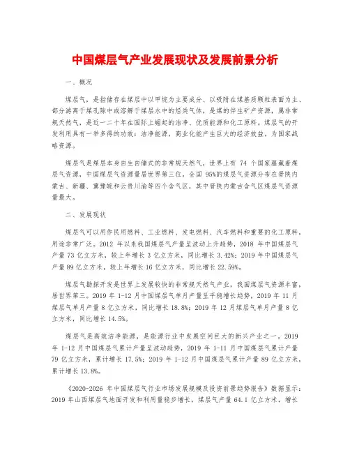 中国煤层气产业发展现状及发展前景分析