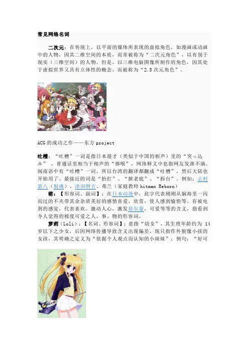 常见网络名词
