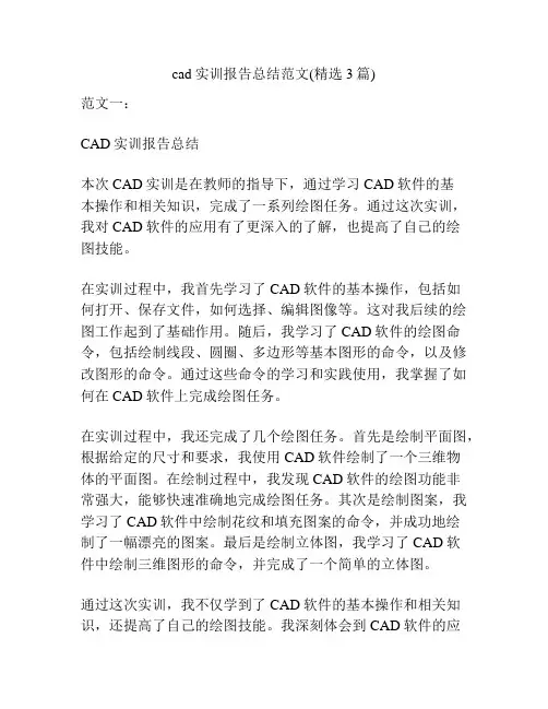 cad实训报告总结范文(精选3篇)