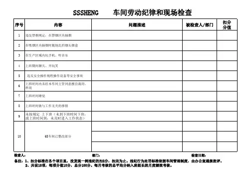 劳动纪律检查表