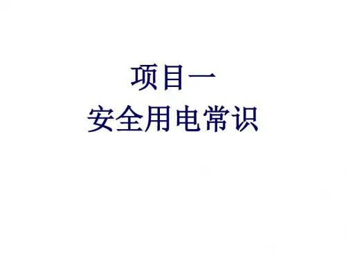 电工技能实训项目一  安全用电常识