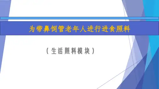 为带鼻饲管老年人进行进食照料