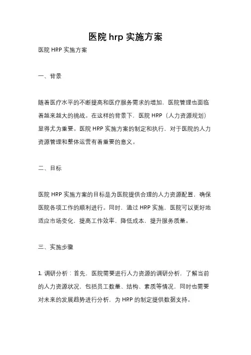 医院hrp实施方案