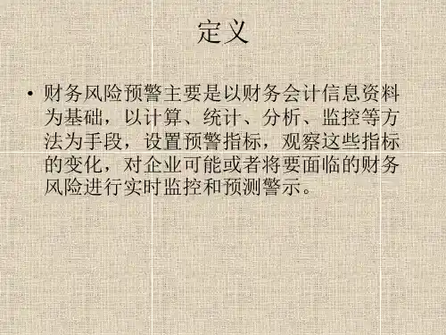 财务风险预警PPT