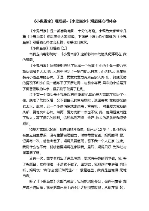 《小鬼当家》观后感-《小鬼当家》观后感心得体会