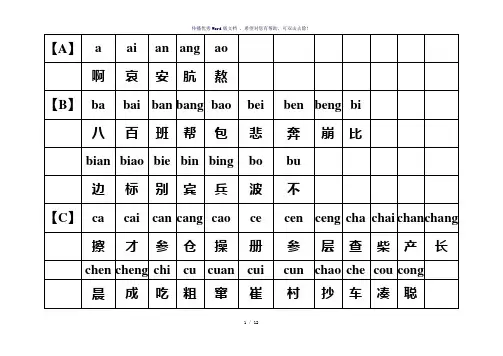 汉语拼音发音表(适合初学者和老年人)-参考模板