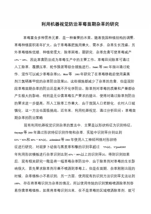 利用机器视觉防治草莓苗期杂草的研究