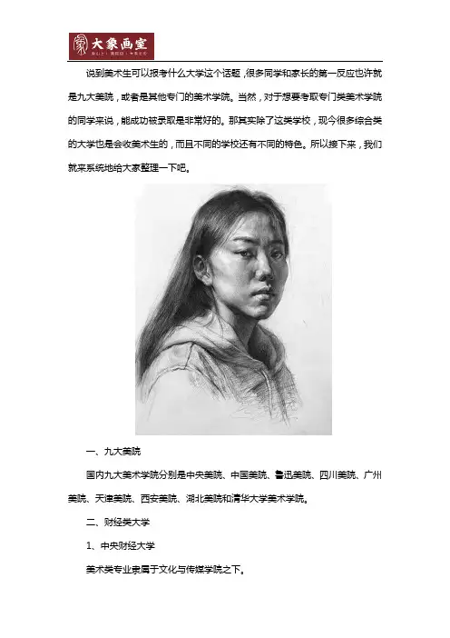 美术生可以报考的大学有哪些