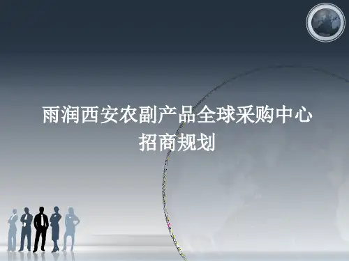 XXXX年雨润西安农副产品全球采购中心招商规划