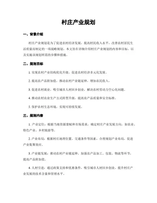 村庄产业规划