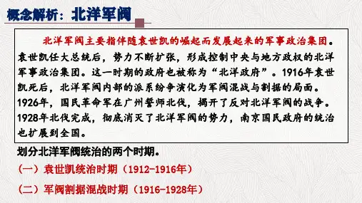 人教统编版高中历史必修中外历史纲要上第20课北洋军阀统治时期的政治、经济与文化(共17张PPT)