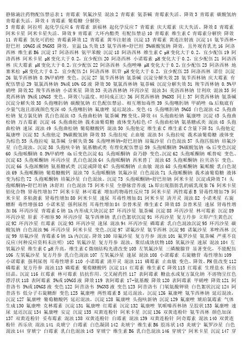 抗生素配伍禁忌
