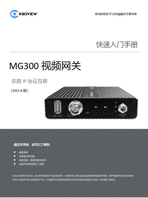 MG300 视频网关 多路 IP 协议互转 快速入门手册说明书