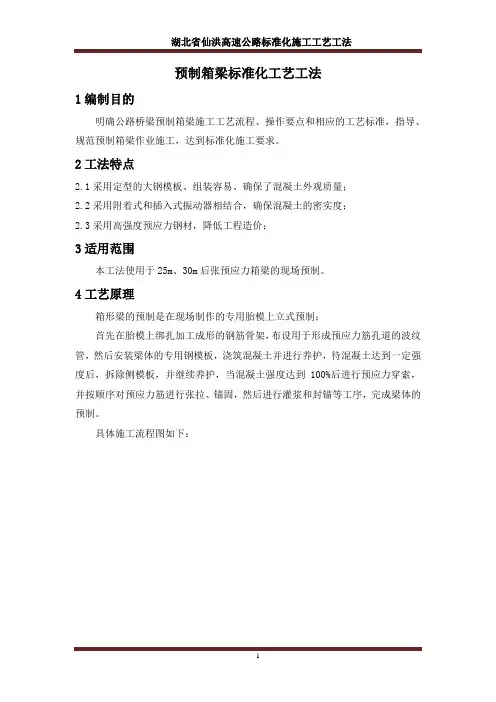 标准化工艺工法(预制梁)