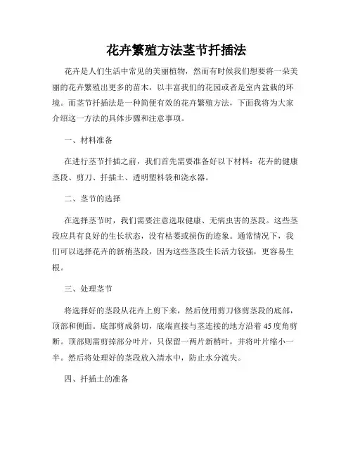 花卉繁殖方法茎节扦插法