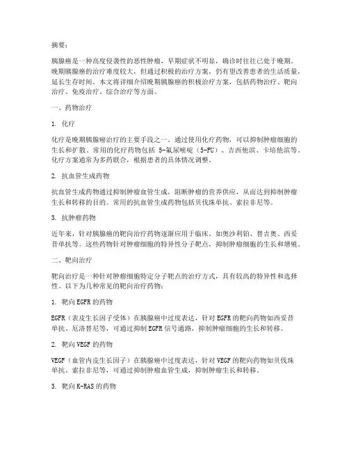 胰腺癌晚期积极治疗方案