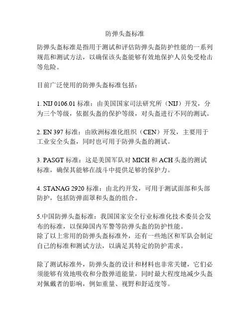 防弹头盔标准