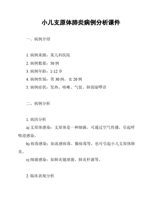 小儿支原体肺炎病例分析课件