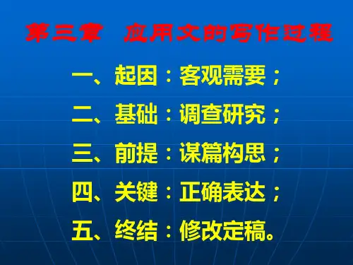 应用文写作 第3章：应用文的写作过程