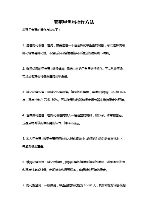 养殖甲鱼蛋操作方法