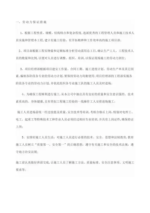 劳动力计划保证措施