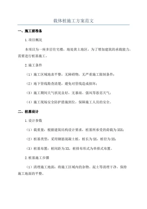 载体桩施工方案范文