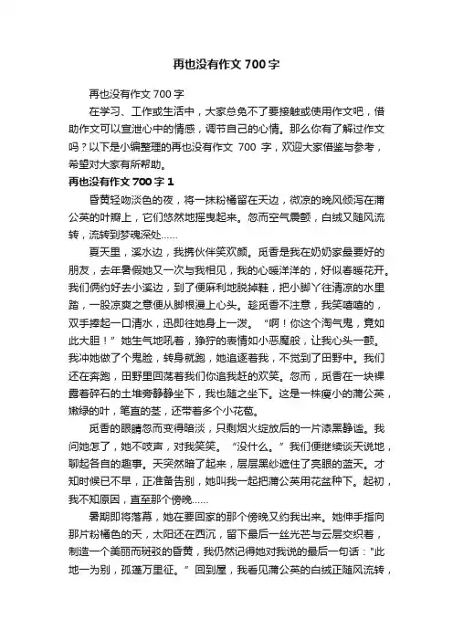 再也没有作文700字
