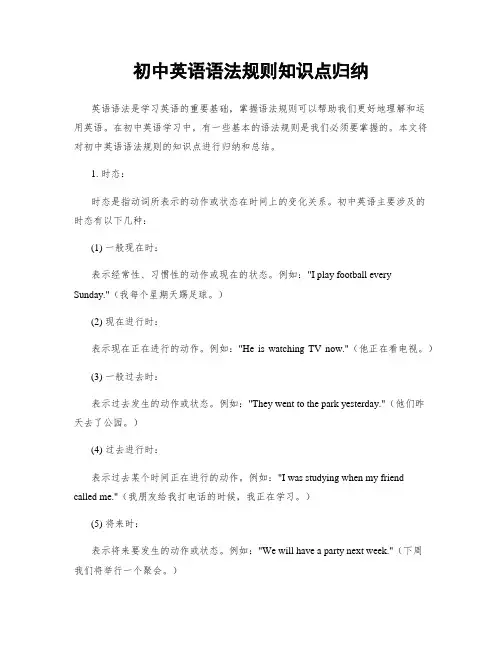 初中英语语法规则知识点归纳