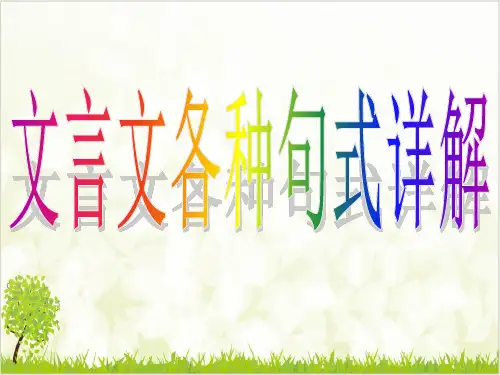 高考一轮复习《文言文各种句式详解》ppt