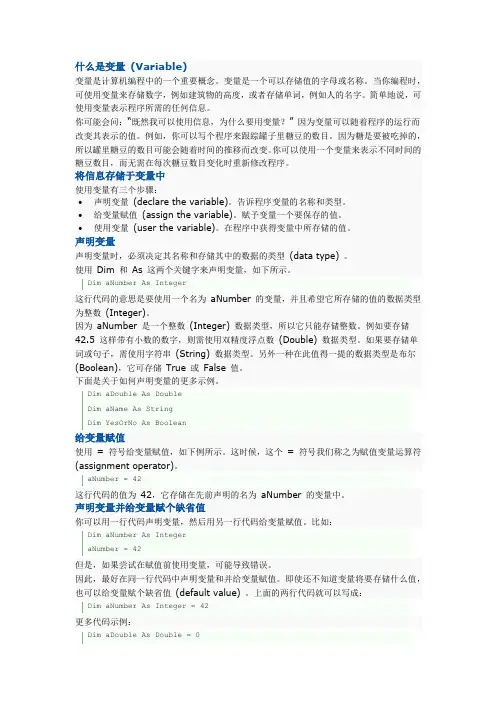 变量的概念