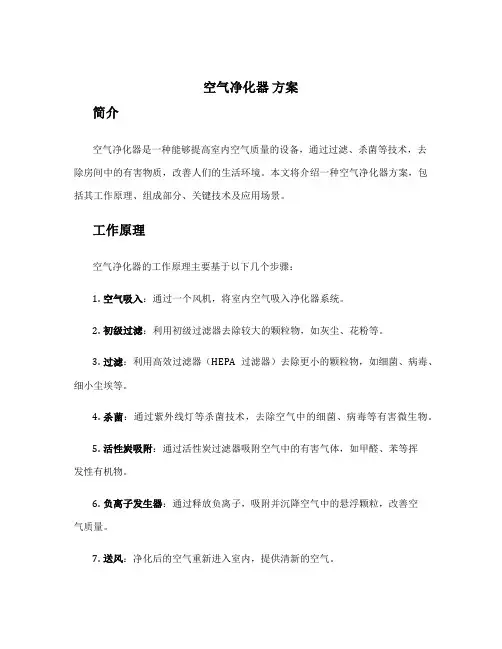 空气净化器 方案