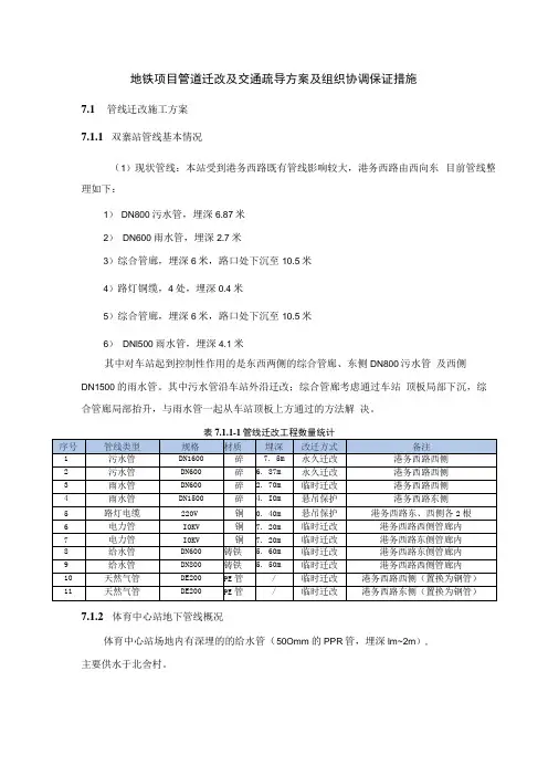 地铁项目管道迁改及交通疏导方案及组织协调保证措施22
